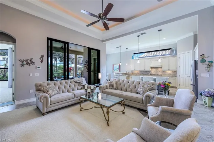 Great room, kitchen and access to pool and lanai