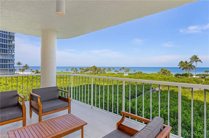 Balcony with a water view