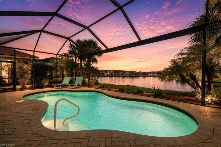 Amazing lanai with pool and water views