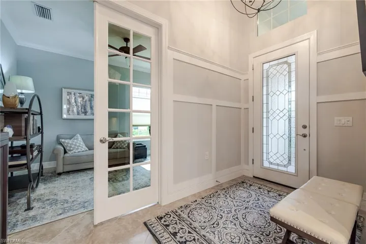Den with french doors