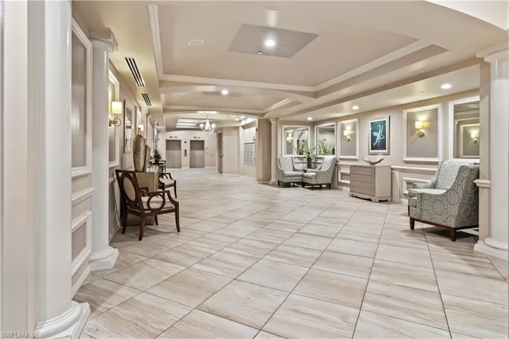 Lobby entrance and Common area with crown molding and recessed lighting as you enter in your private elevator