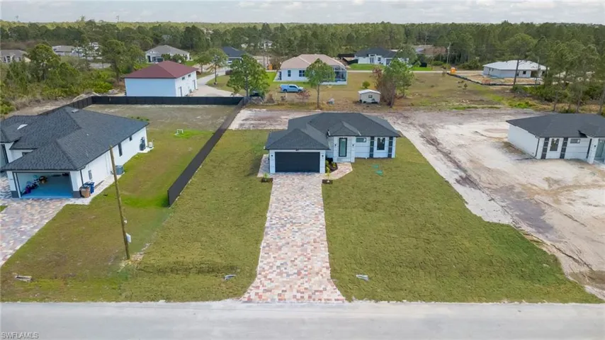 Aerial view of residential area