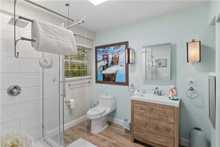 Downstairs bathroom with walk in shower!
