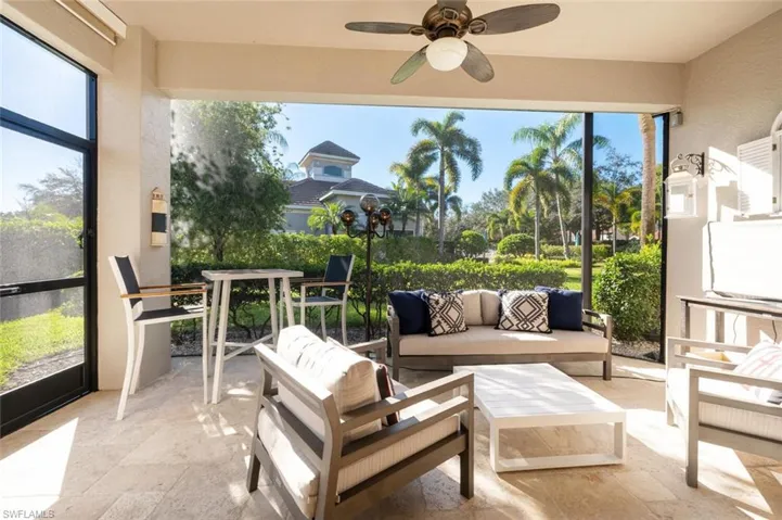The perfect patio to relax with updated  the picture window screen