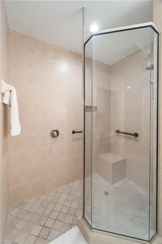 Bathroom with an enclosed shower