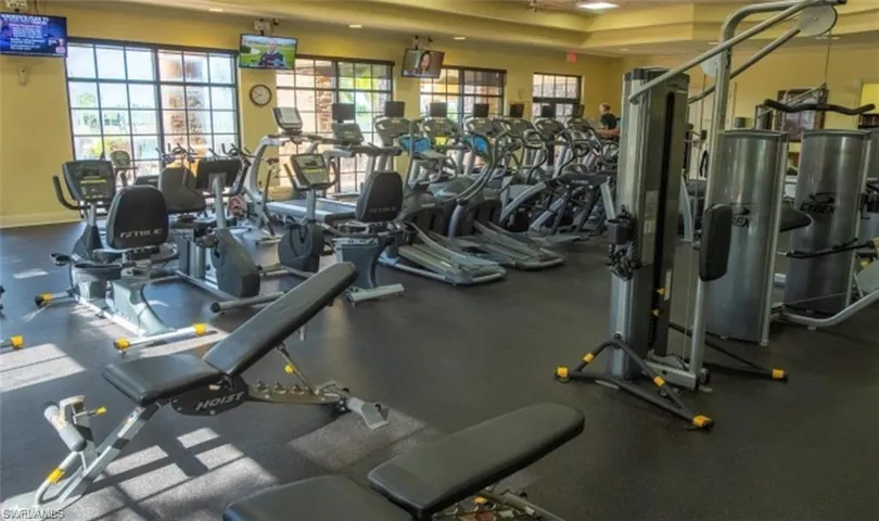 Gym featuring baseboards