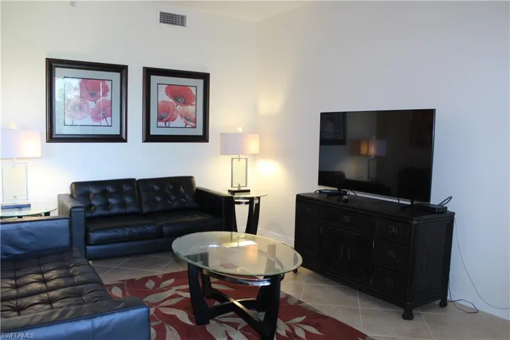 View of tiled living area