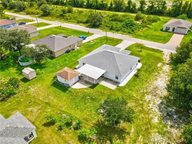 Aerial perspective of suburban area