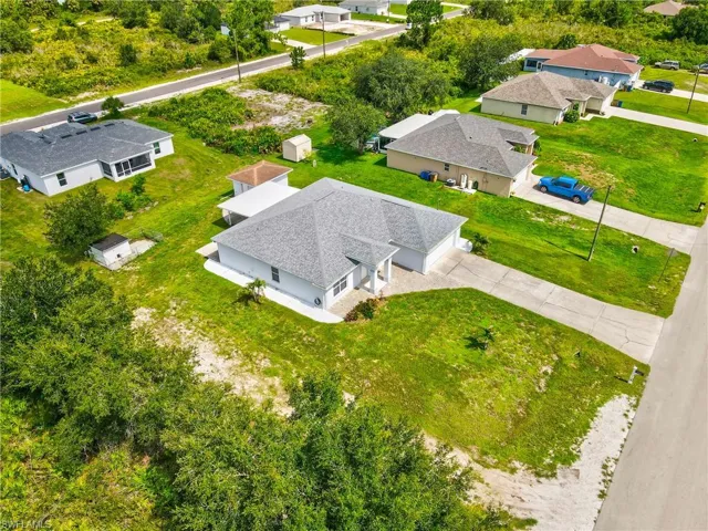 Aerial view of residential area