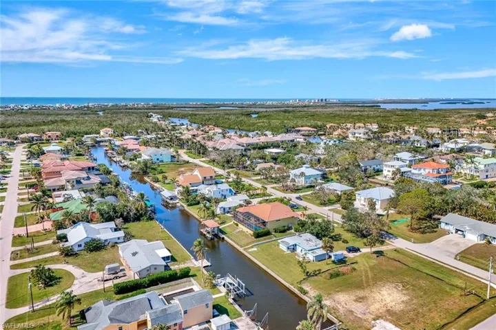 Bird's eye view featuring a water view and a residential view