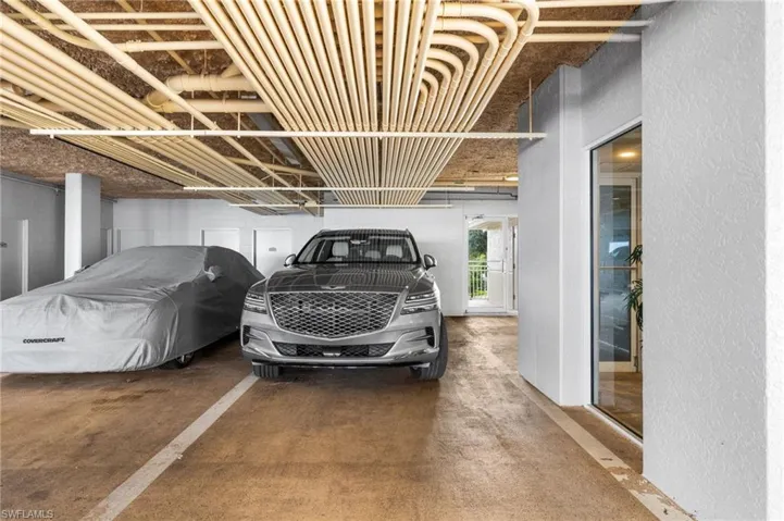 One assigned underbuilding parking spot right by the elevator. Storage room is behind your parking spot!.