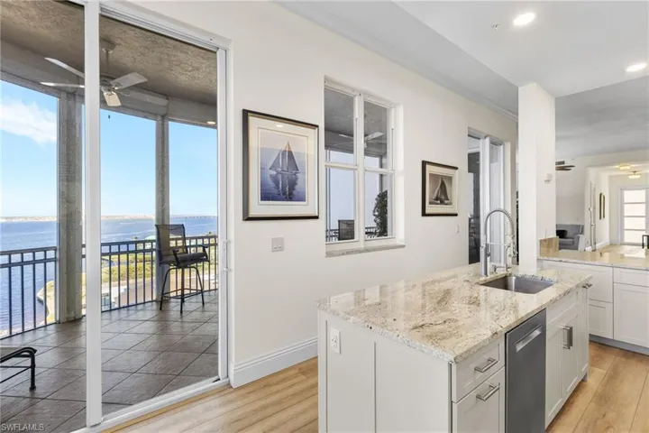 Views of the water from every window in the kitchen area.