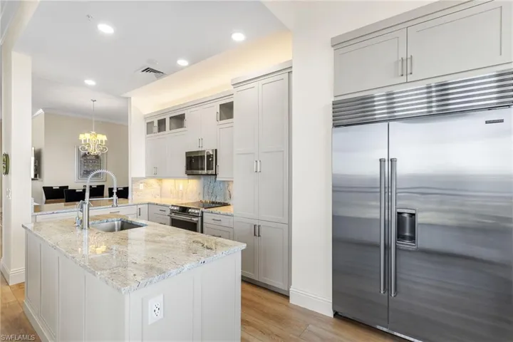 Subzero refrigerator.  Lots of storage.