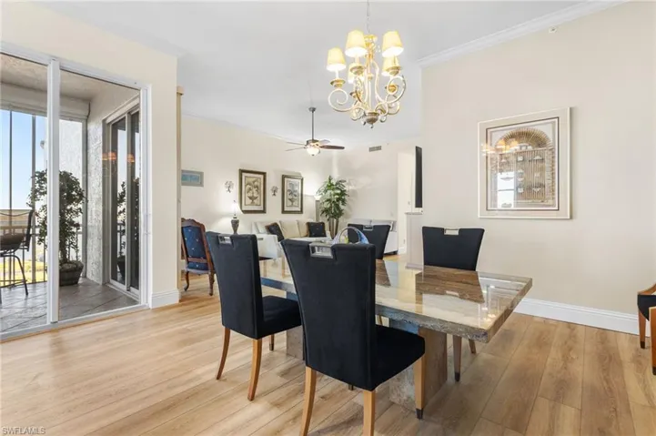 Views of the river can be seen from the formal dining area as well.