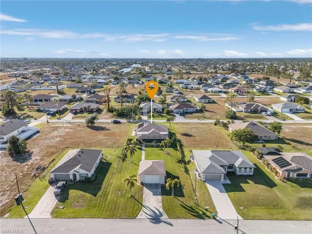 Aerial view of residential area