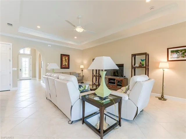 Notice the high ceilings and tray detail