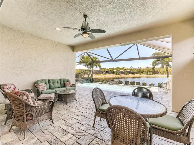 Spacious covered lanai 21'X13' is one of the largest