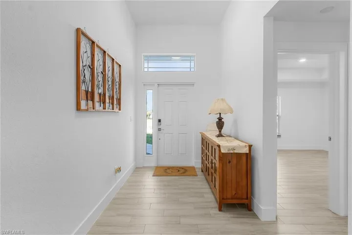 Foyer entrance featuring light wood-type flooring