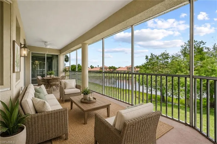 Virtually staged lanai great for entertaining