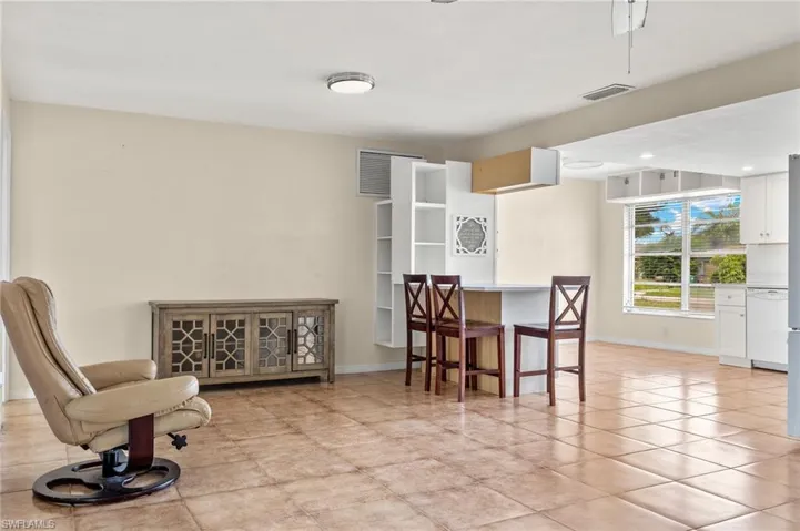 View of tiled dining area