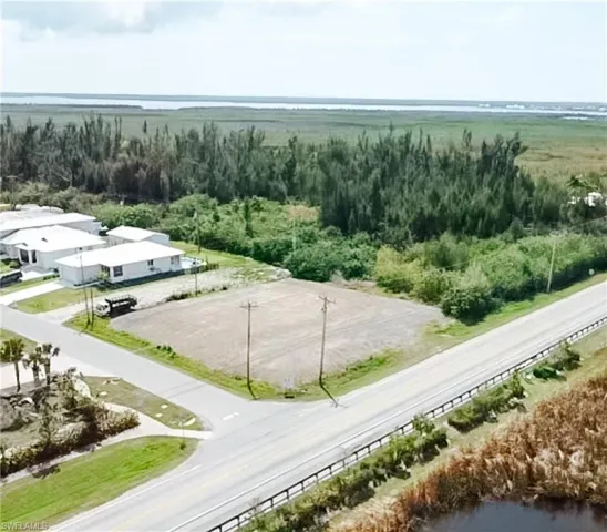 Drone / aerial view of a nearby body of water