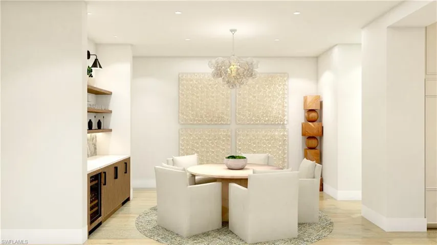 Formal dining room with wet bar