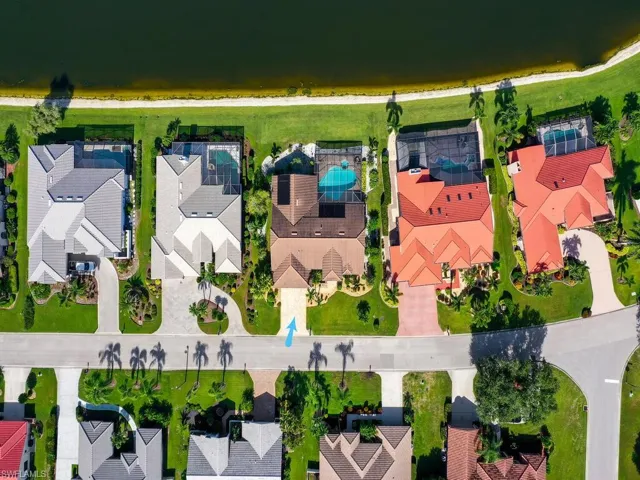 Aerial view of residential area