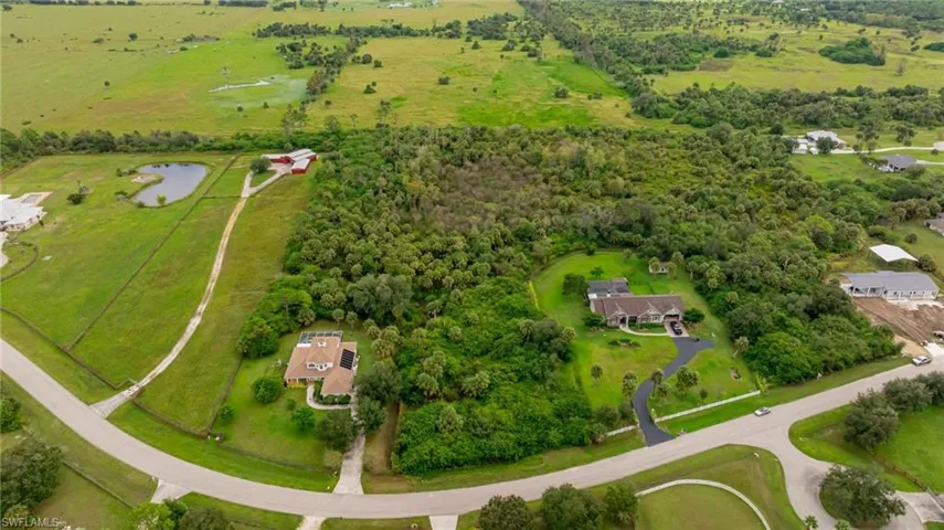 Aerial view of sparsely populated area