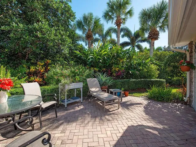 View of patio with outdoor dining area