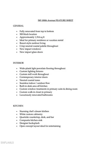 Feature Sheet