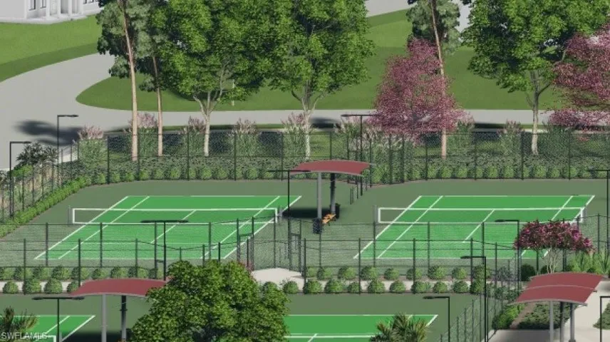 View of tennis court