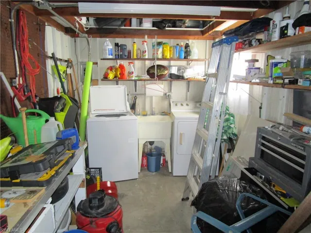 Shed with washer/dryer and more