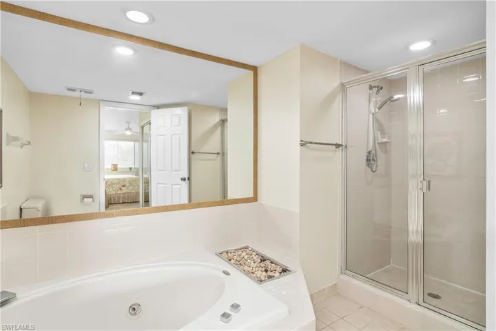 jetted soak tub and stand alone shower