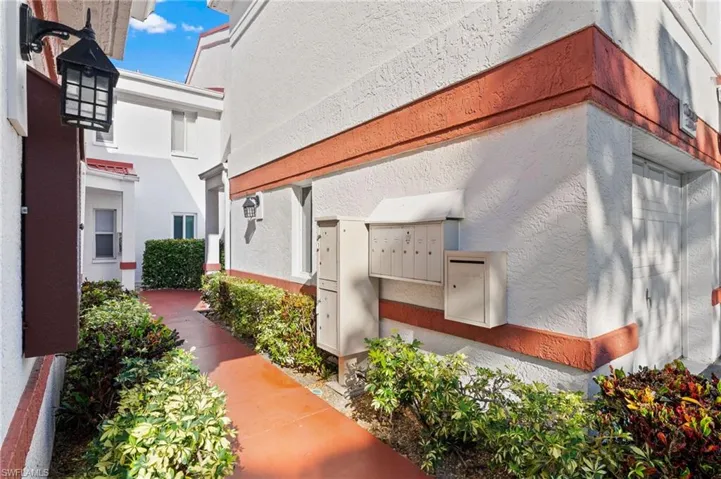 View of property exterior with mail area