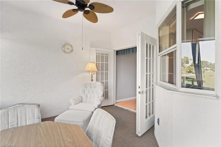 Lanai with Ceiling Fan and French Doors to the Master Bedroom