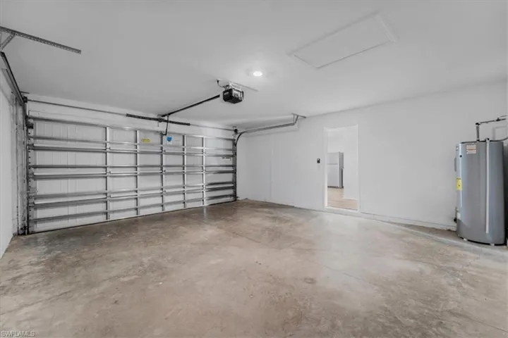 Double garage with automatic overhead garage door