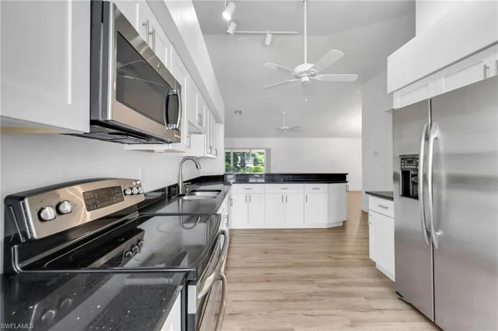 Kitchen with stainless steel finishes