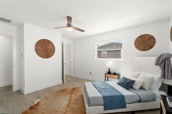 Spacious bedroom with flexible layout options