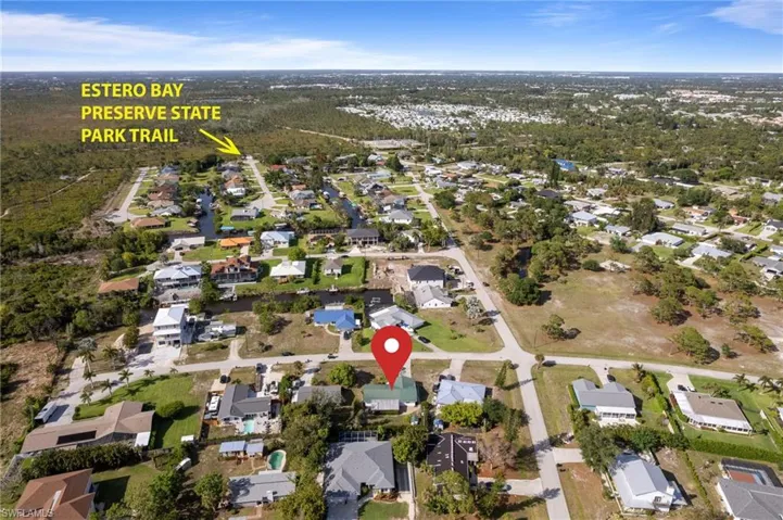 Aerial view illustrating the property's location within the community