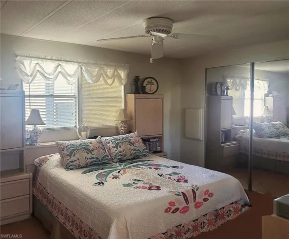 Master bedroom easily accommodates a king size bed.