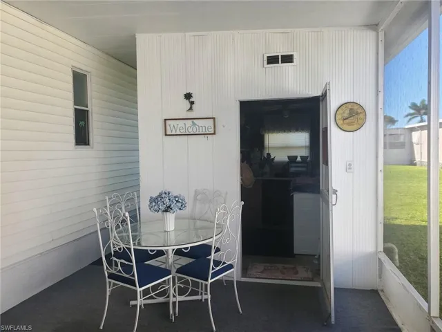 Washer and dryer are conveniently located in the breezeway shed.