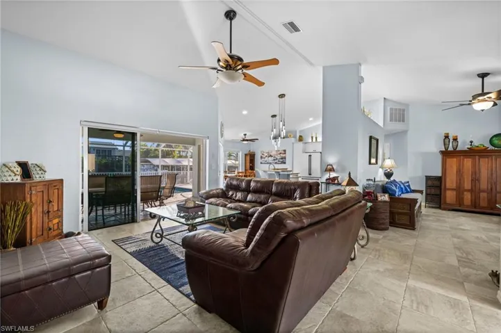 View of Living, Family and Kitchen from Foyer