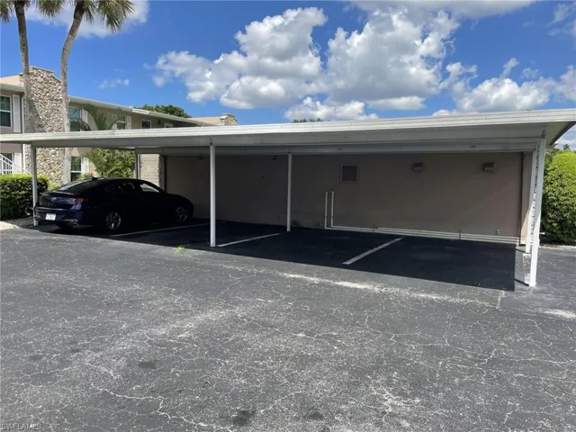 View of covered parking lot