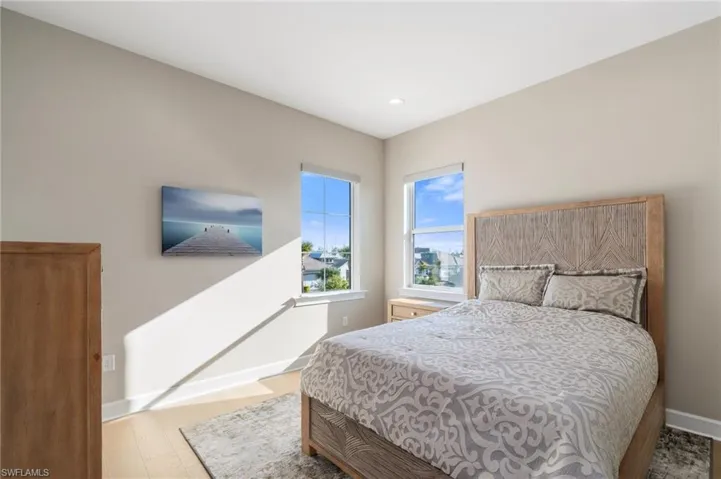 Bedroom with light wood-type flooring
