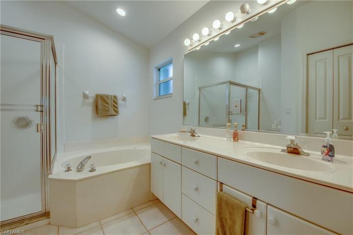 Spa Garden Tub, Dual Vanity, and seperate shower.