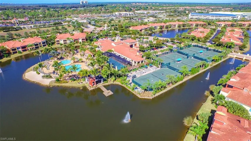 Aerial view of a large body of water