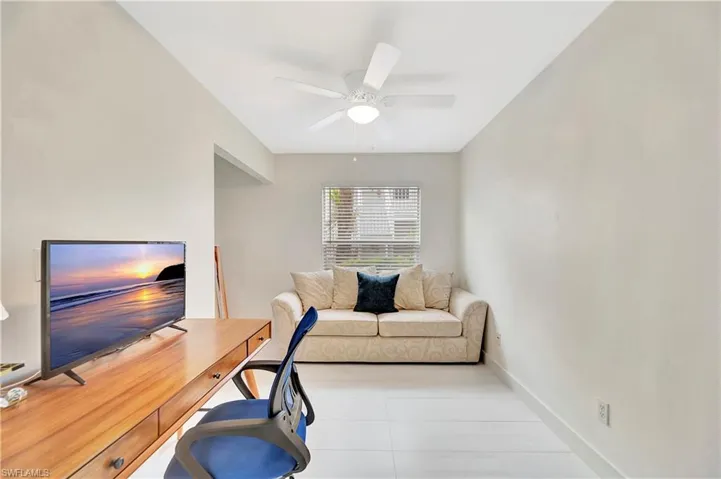 Den with desk and sleeper sofa