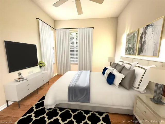 Virtually staged guest room