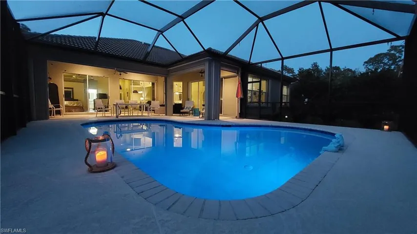Led lighted resurfaced pool