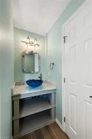 Half Bath with Glass Sink and Customer Original Fixtures